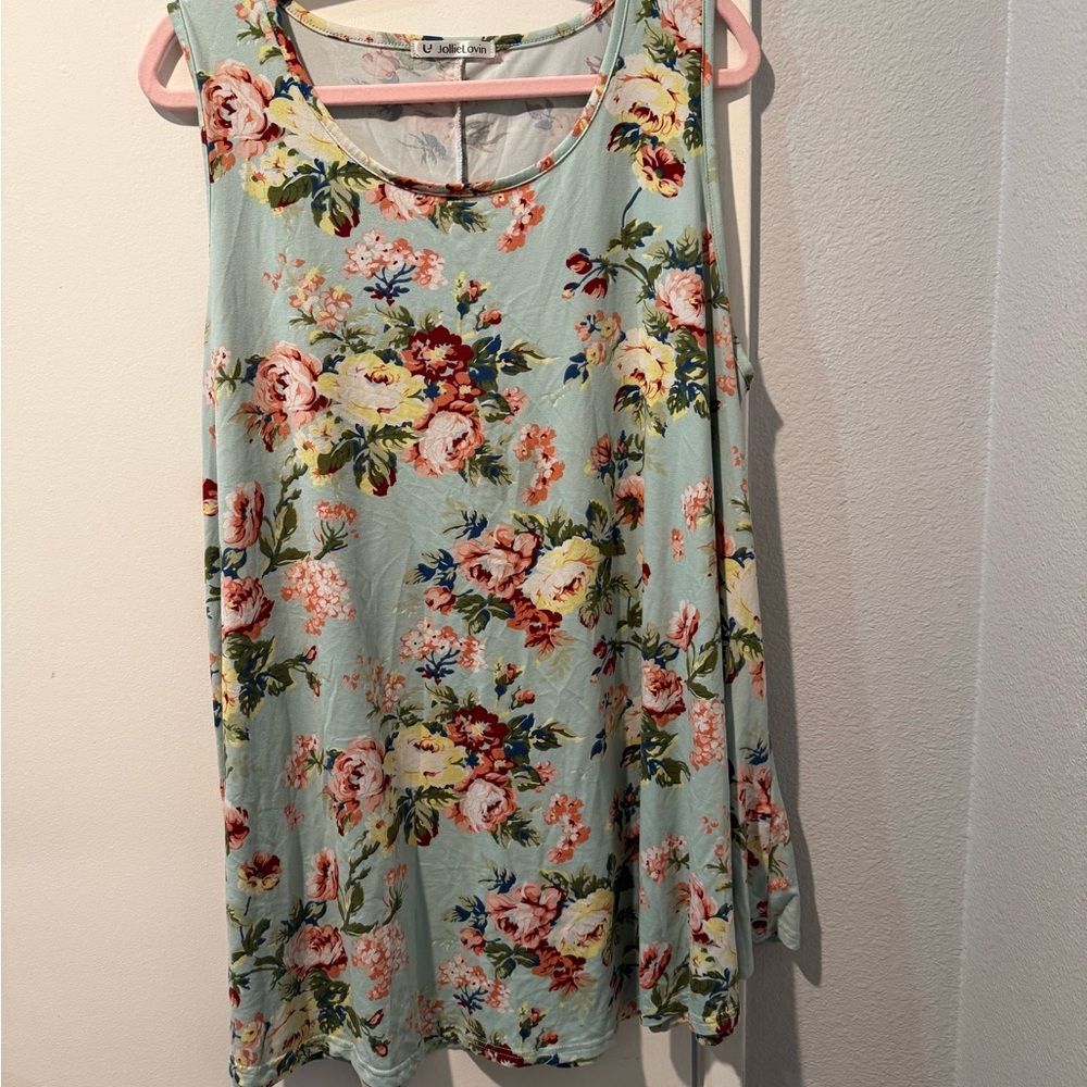 JollieLovin Floral Sleeveless Women's Top